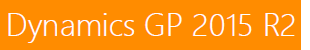 Microsoft Dynamics GP 2015 R2 Consulting